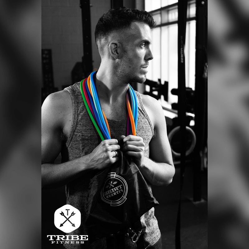 TRIBE Resistance Bands Set with Loop Bands I Bands for Men&Women with Workout Bands, Loop Bands, Handles, Door Anchor, Ankle Strap, Exercise eBook I Resistance Training Fitness EquipMen&Women - Image 5